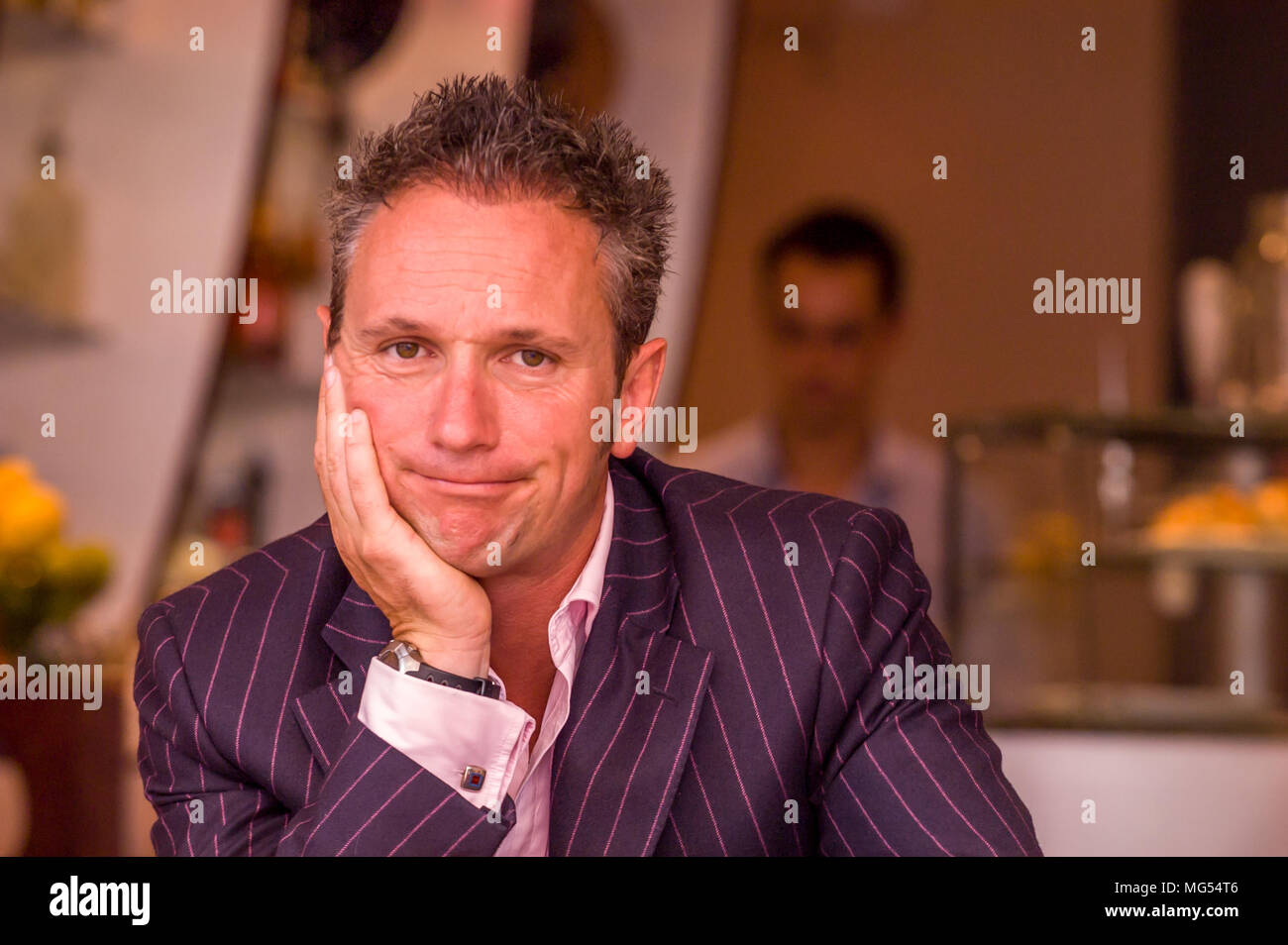 Martin b, entrepreneur and TV presenter, pictured at a restaurant in