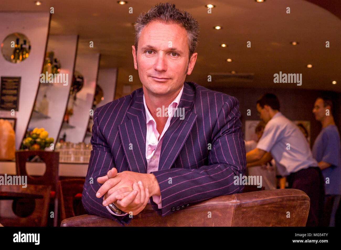 Martin b, entrepreneur and TV presenter, pictured at a restaurant in