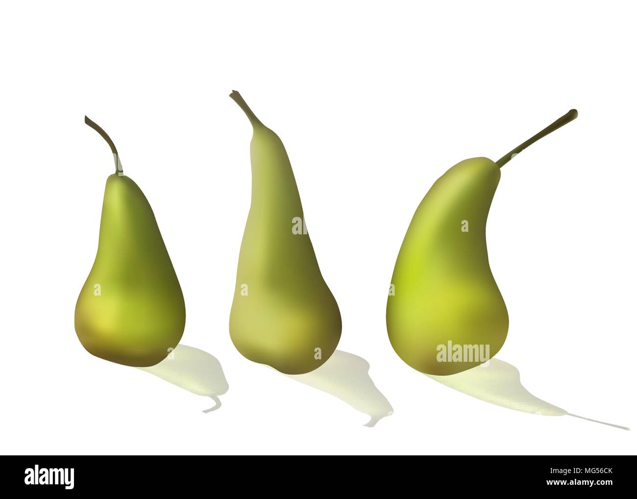 A set of green pears Stock Vector