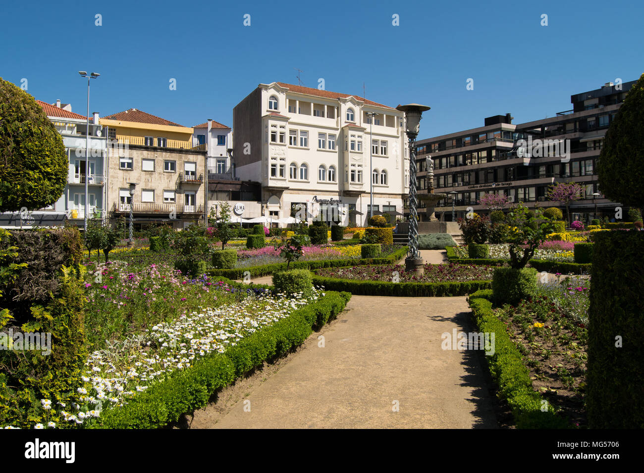 Santa Bárbara garden view in the city of Braga in Portugal at Summer Stock Photo