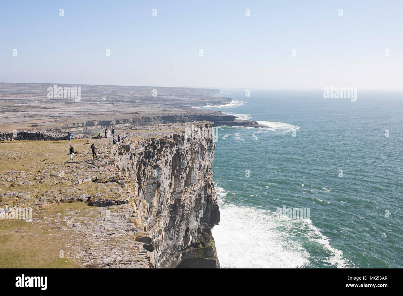 View from Dún Aonghasa on Inishmore, Ireland Stock Photo