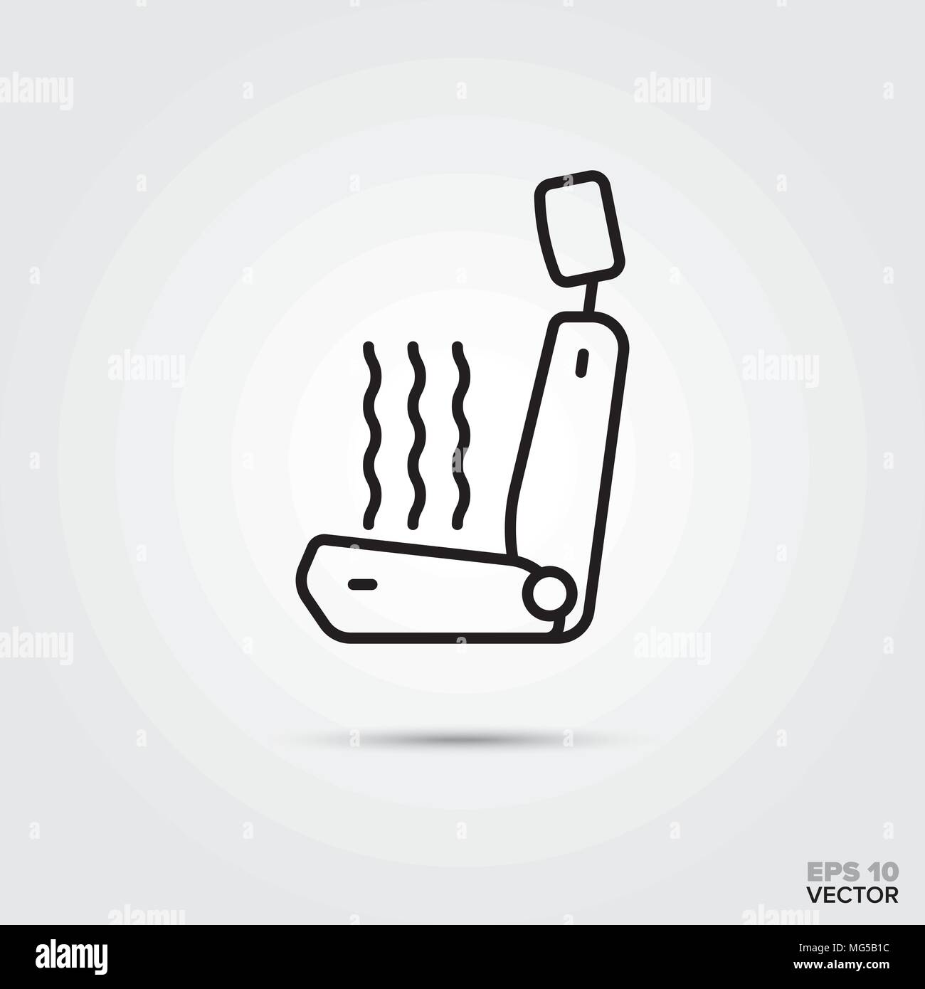 Heated car seat vector line icon. Automotive parts, repair and service symbol. Stock Vector