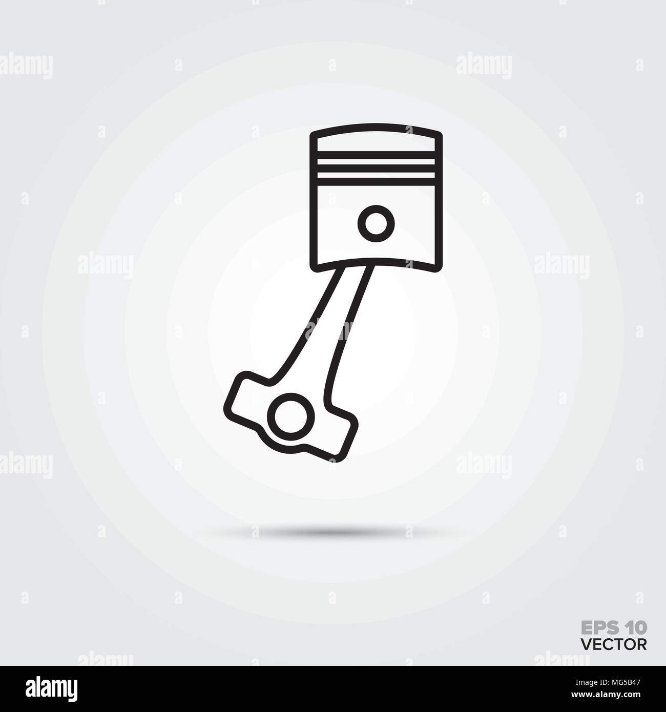 Engine piston vector icon. Automotive parts, repair and service symbol.