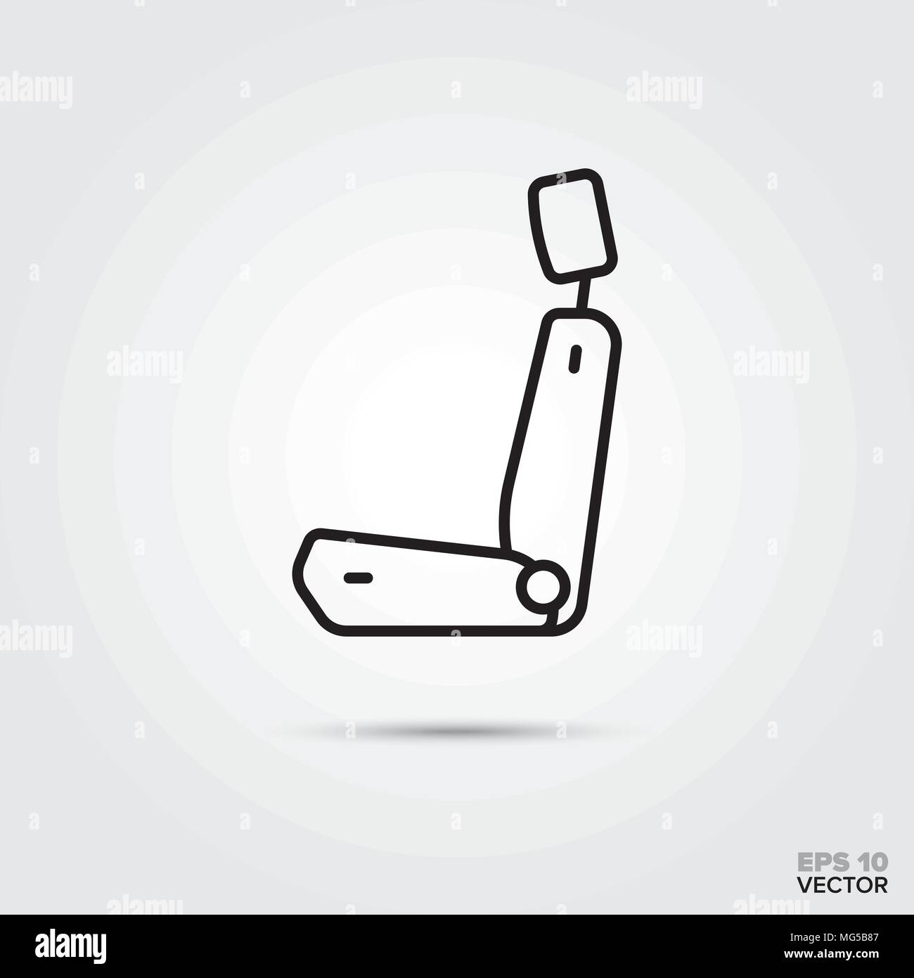 car seat vector icon. Automotive parts, repair and service symbol. Stock Vector