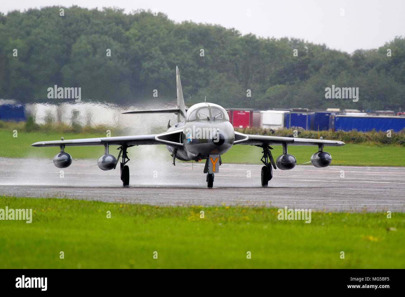 Hawker Hunter T7, XL565, Taxying, Bruntingthorpe, England, Stock Photo