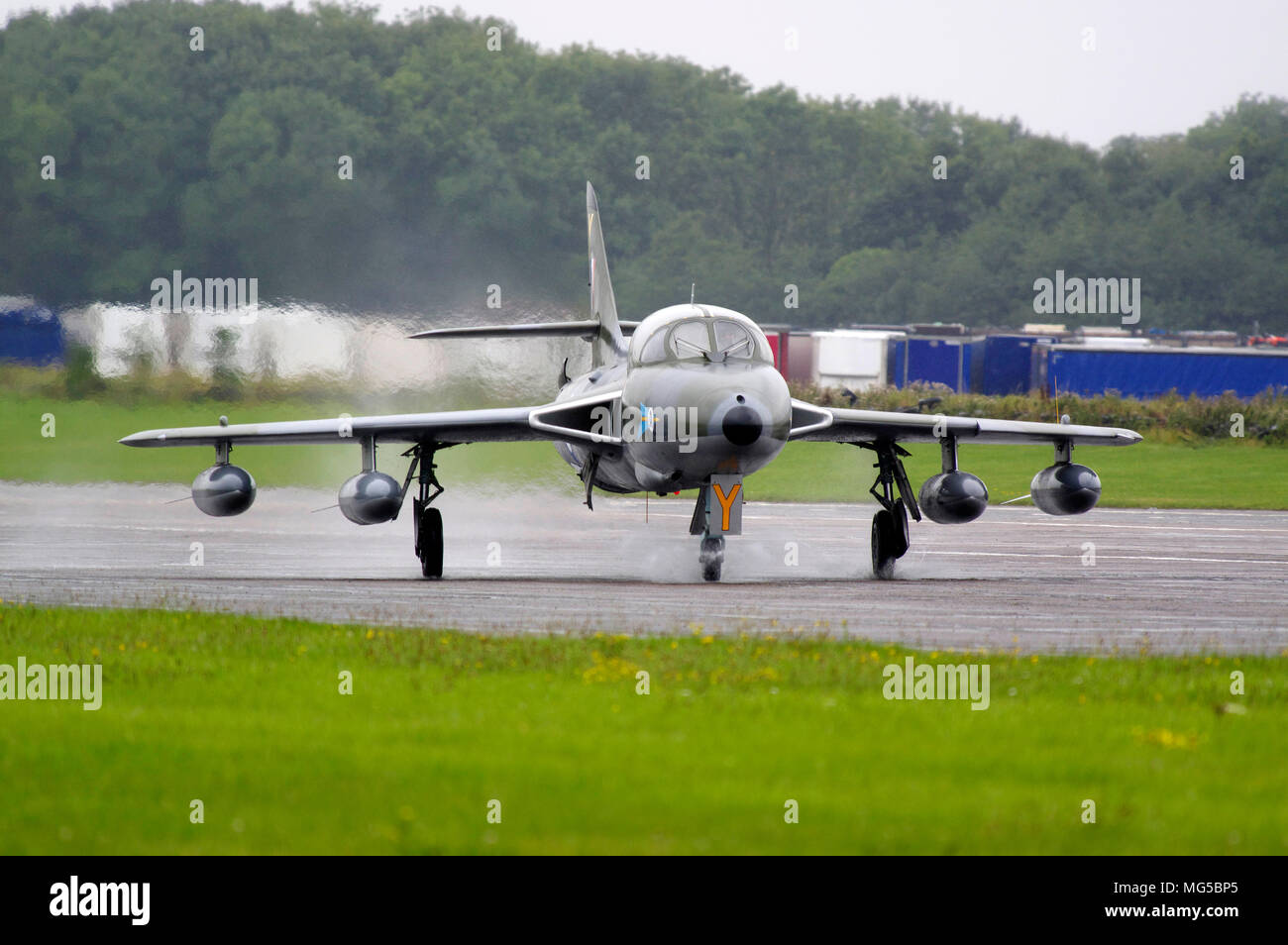 Hawker Hunter T7, XL565, Taxying, Bruntingthorpe, England, Stock Photo
