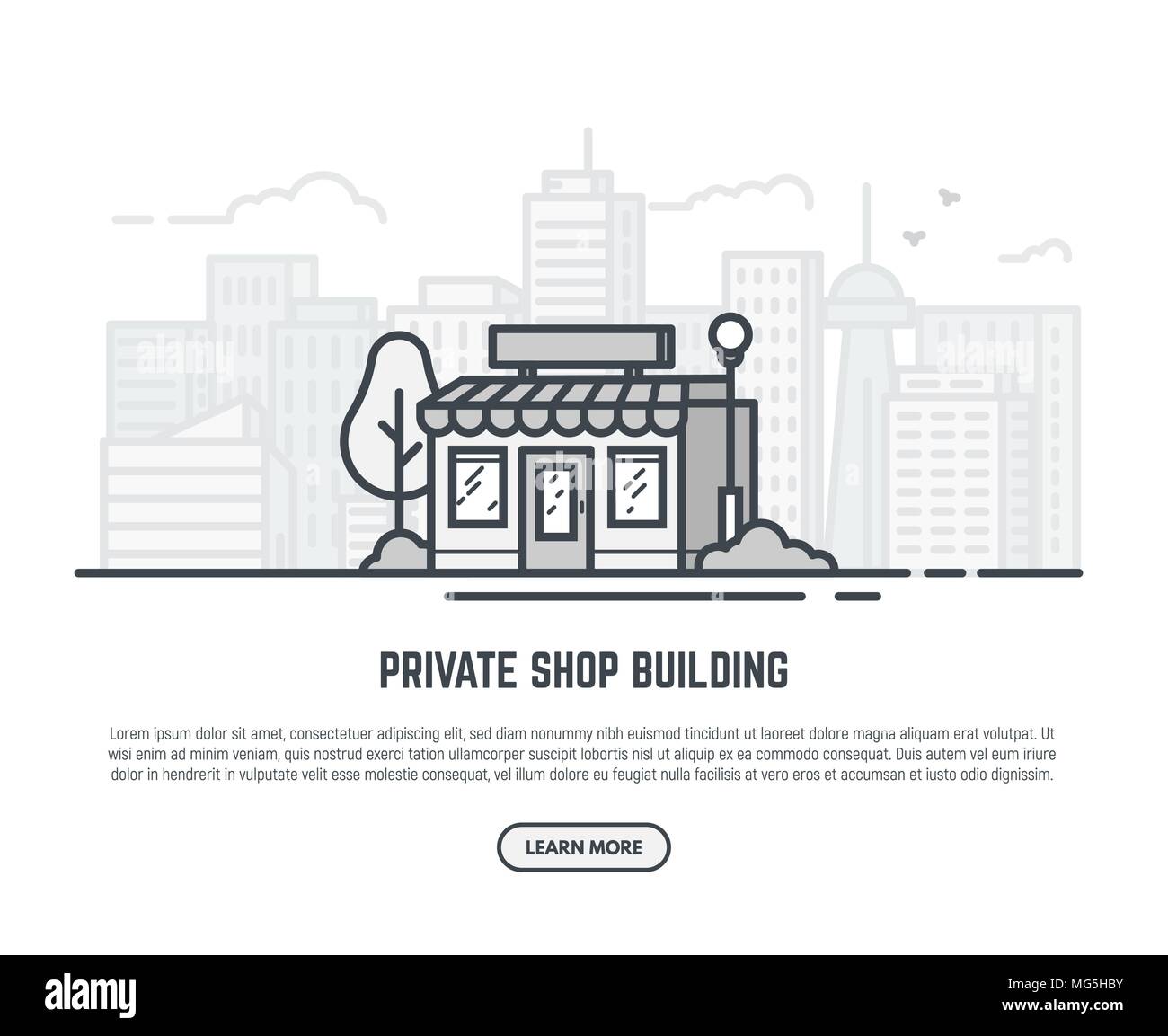 Private store building Stock Vector
