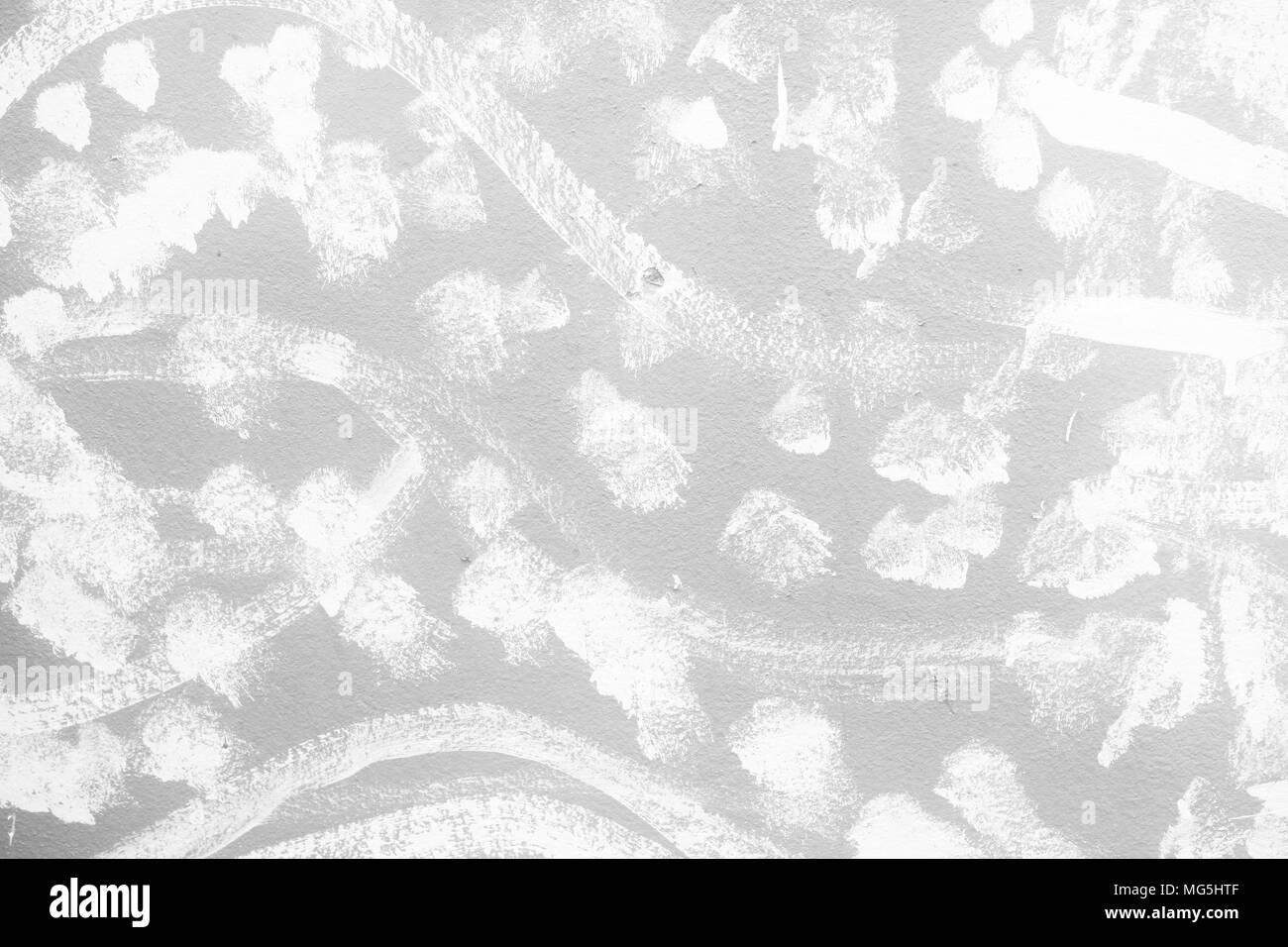 Unfinished White Painting on Grunge Concrete Wall Texture Background