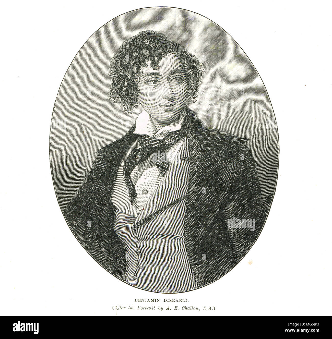 Benjamin Disraeli as a young man Stock Photo