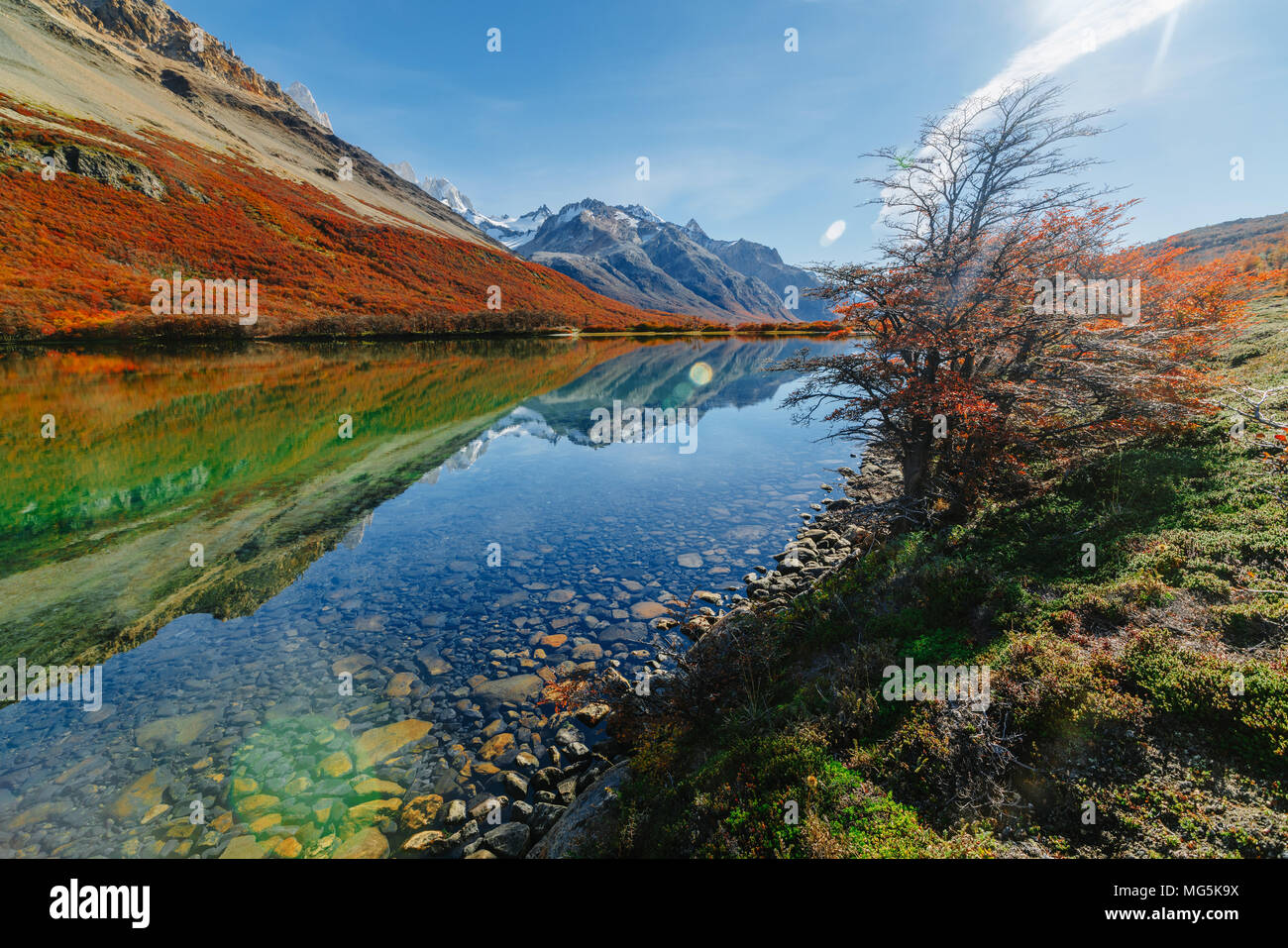 Lakes in the National Park Los Glaciares Autumn in Patagonia, the ...