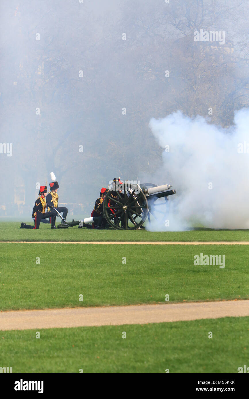 The Household Cavalry, celebrating the Queen's 92nd birthday, with a 41