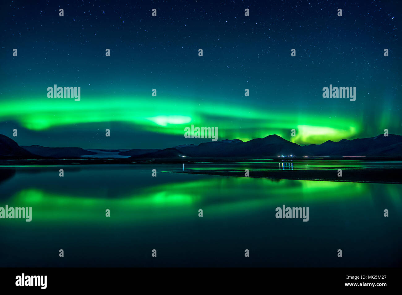 Northern Lights views from Iceland Stock Photo