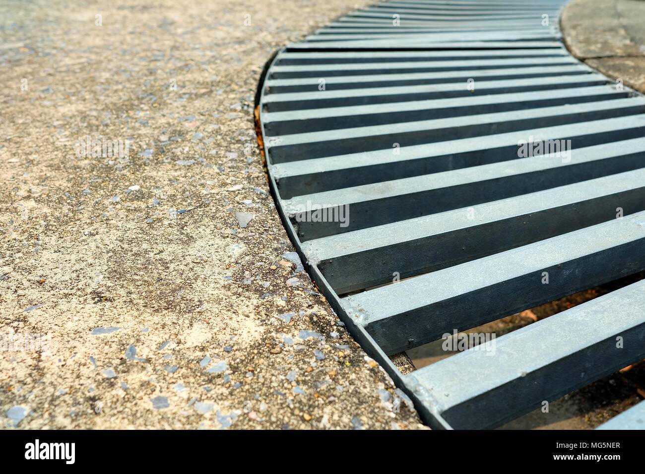 Closed-up Water Drain. Stock Photo