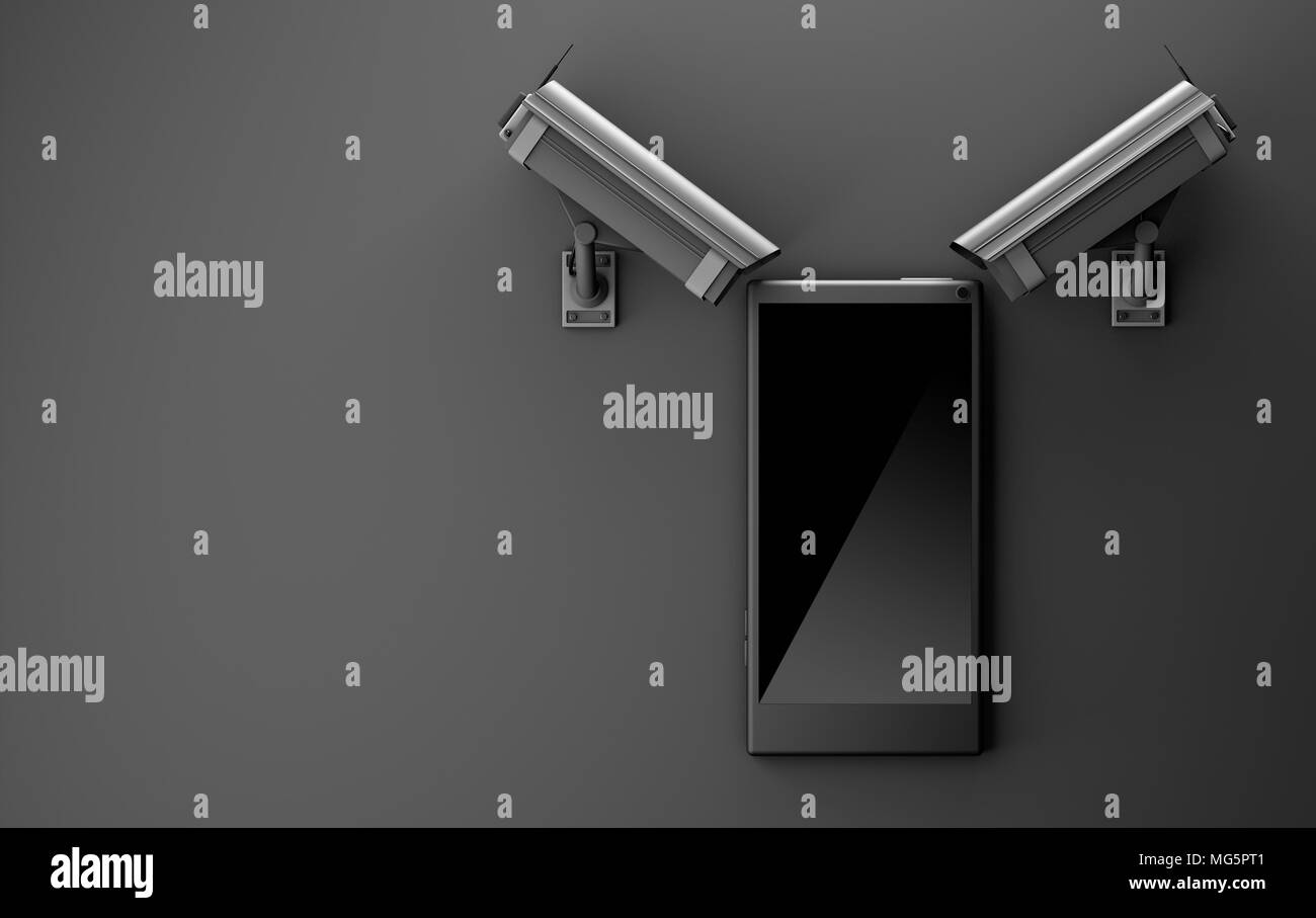 3d illustration of data protection technology privacy concept with two