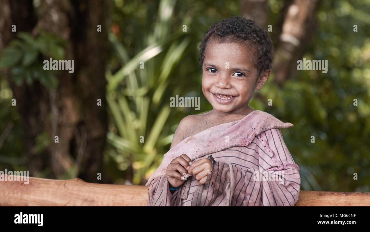 Papua New Guinea November 7 2010 A Smiling Little Girl With