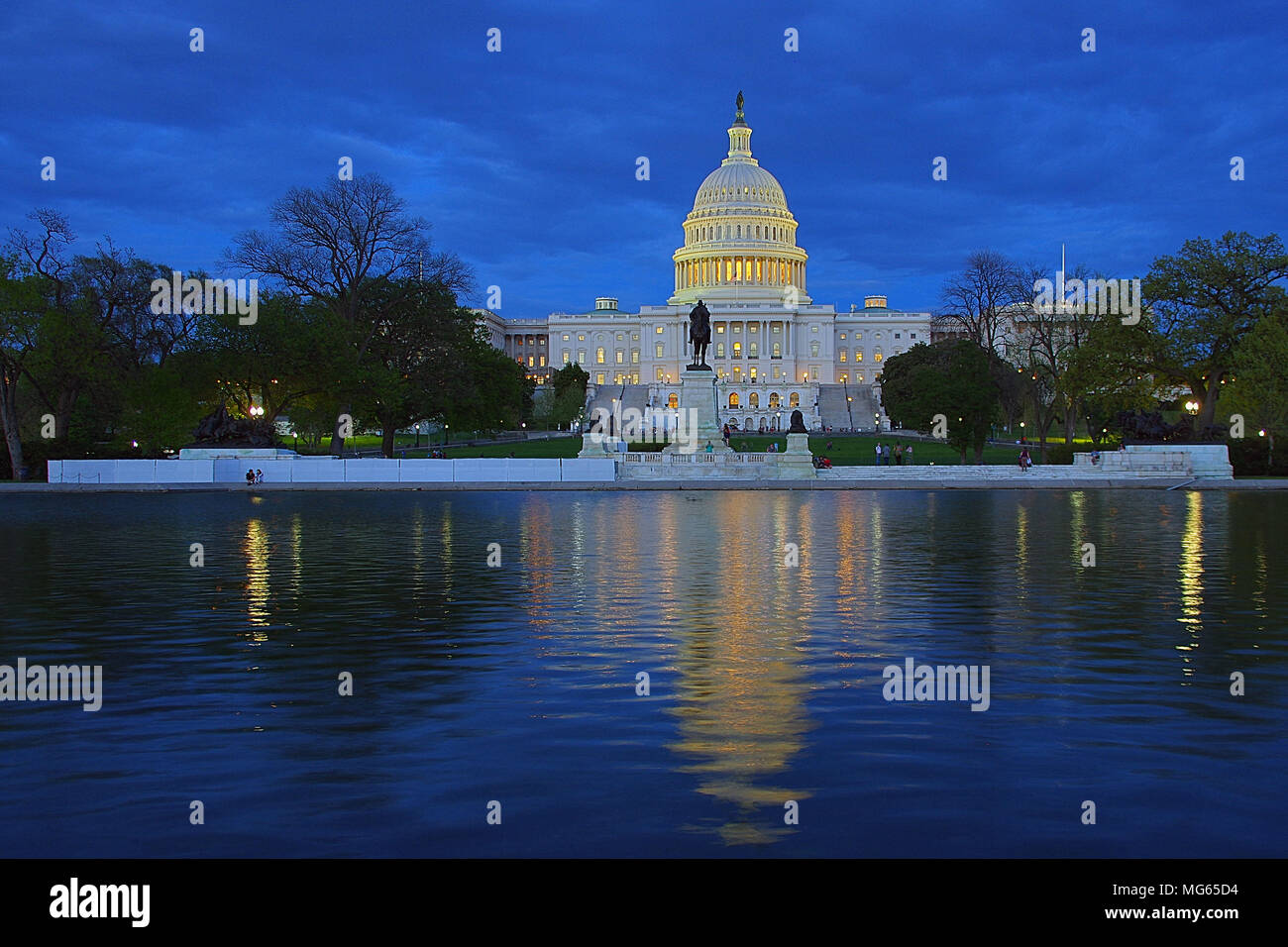 Washington DC Capitol Building at Night Stock Photo