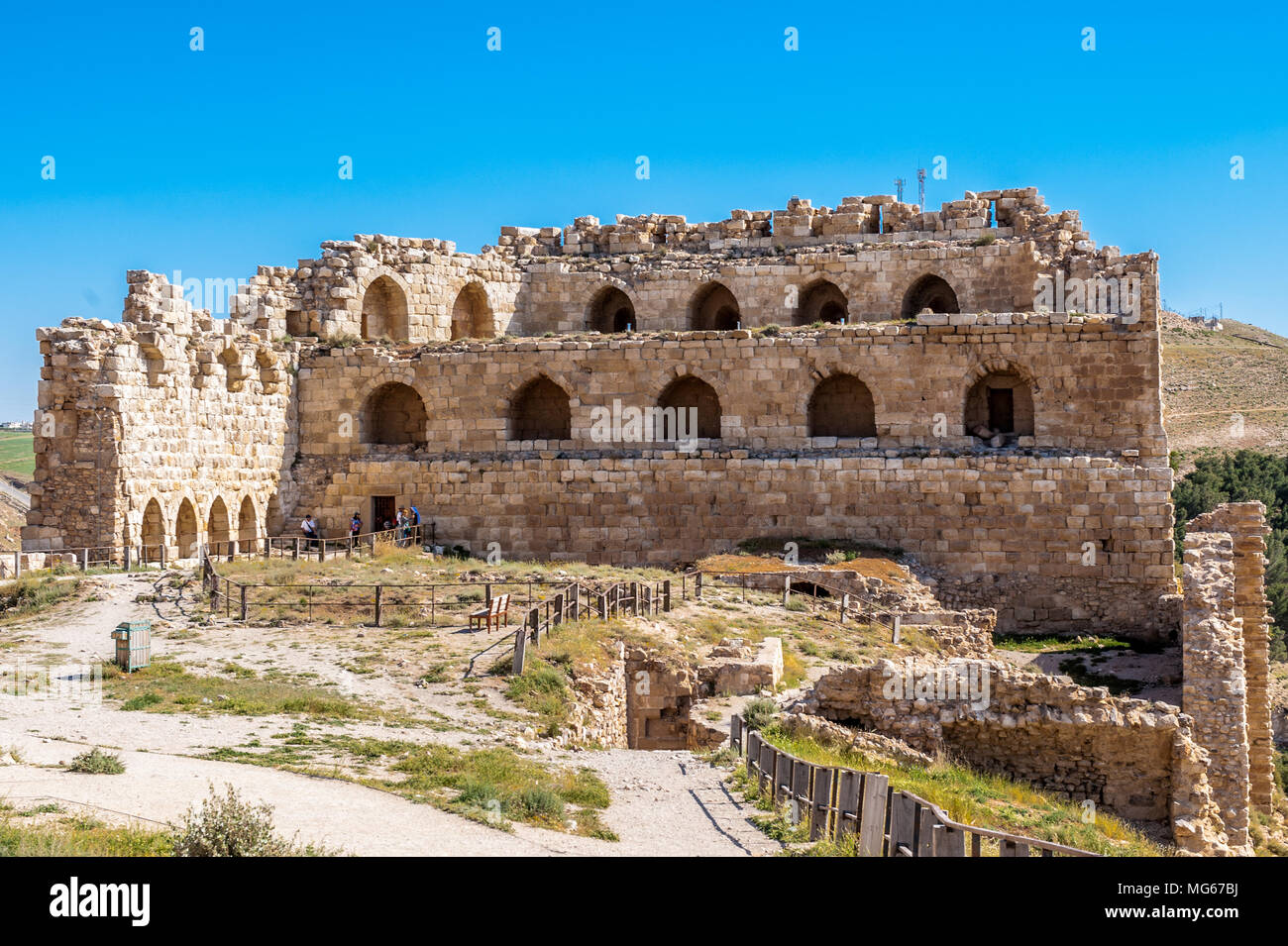 Kerak Castle, a large crusader castle in Kerak (Al Karak) in Jordan ...