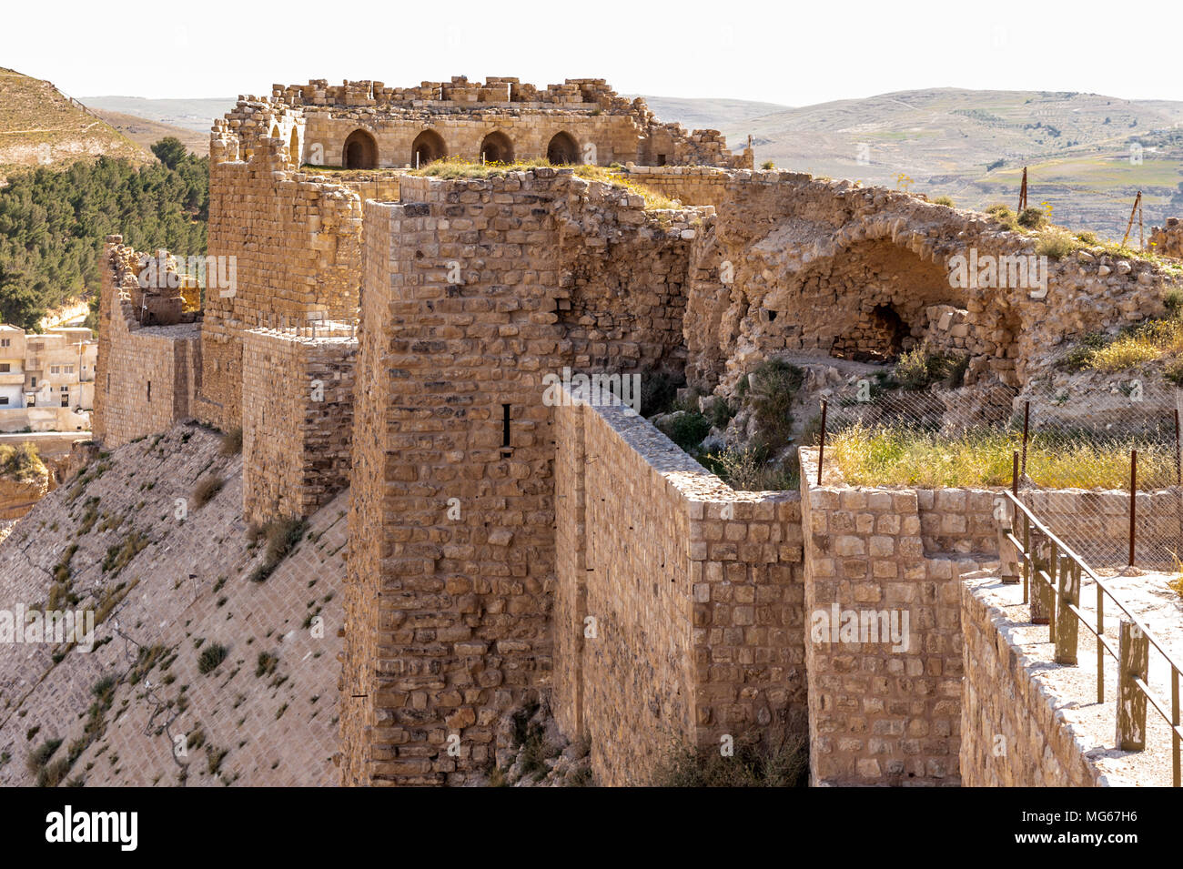 Part of the Kerak Castle, a large crusader castle in Kerak (Al Karak) in  Jordan Stock Photo - Alamy