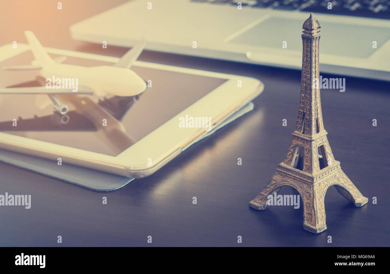 Online Travel Agency Booking To France Paris Stock Photo Alamy