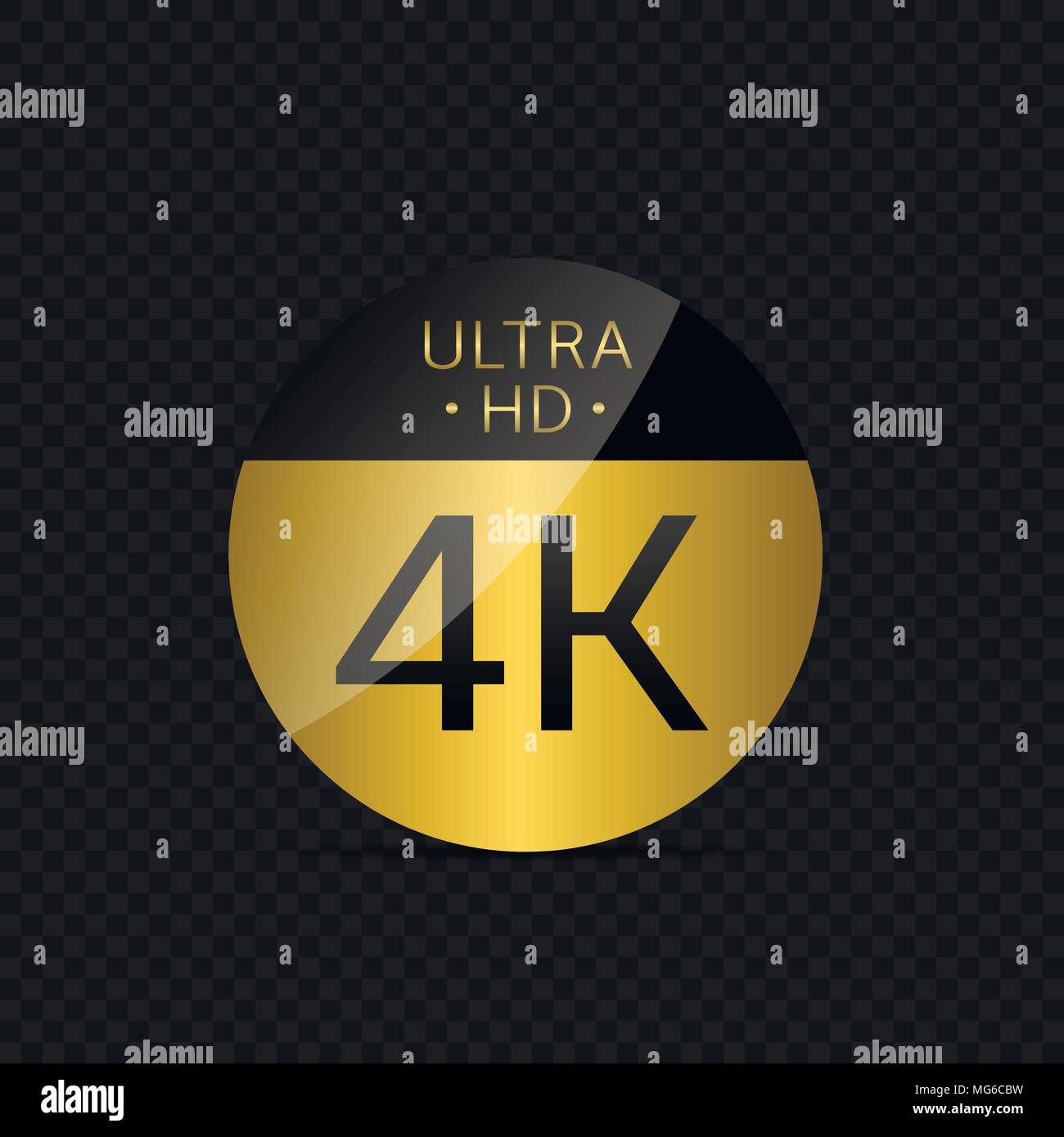 4K Ultra HD label Stock Vector