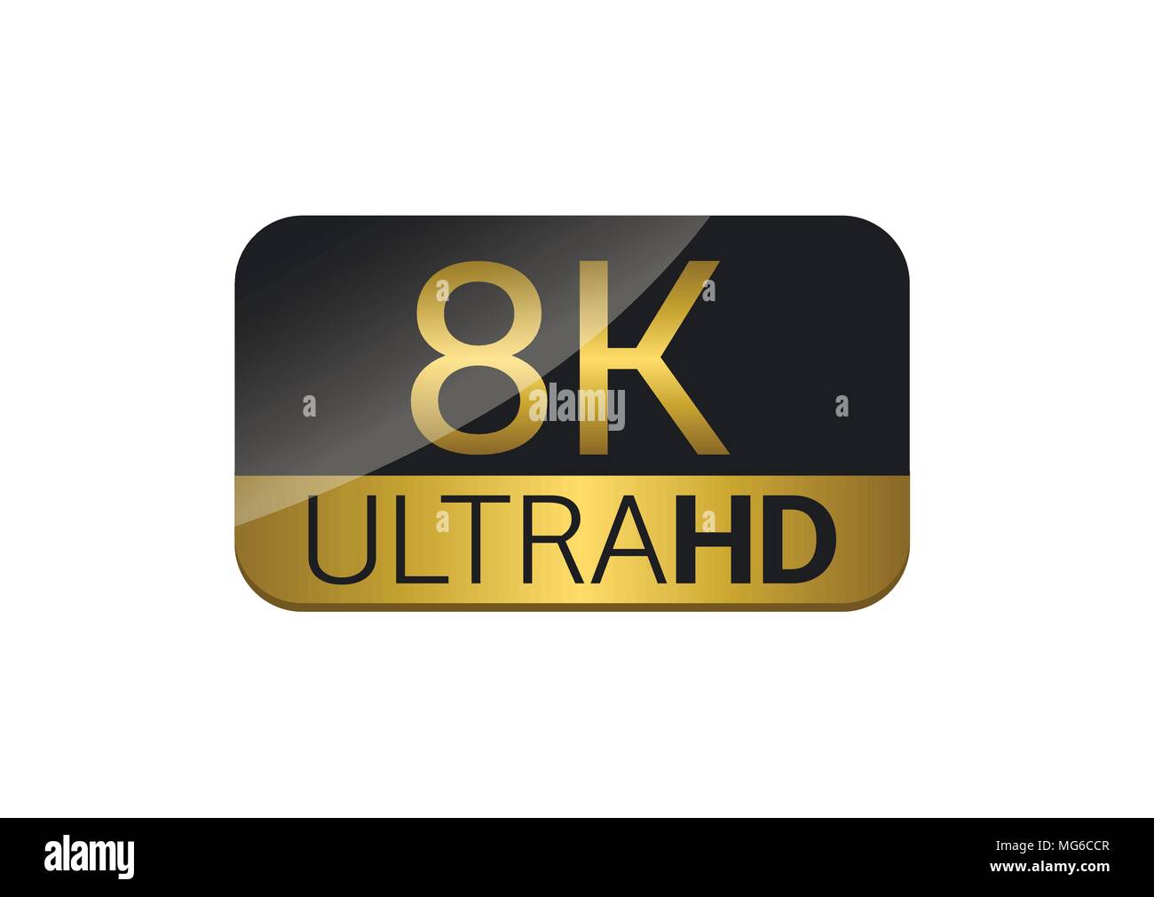 8K Ultra HD icon Stock Vector