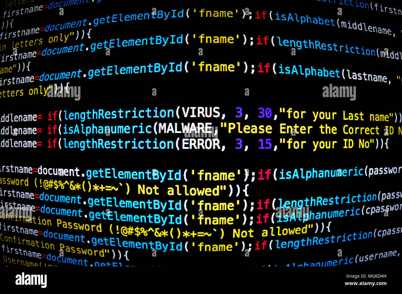 Desktop Source Code And Technology Background, Developer Or Programer With  Coding And Programming, Wallpaper By Computer Language And Source Code,  Computer Virus And Malware Attack. Stock Photo, Picture and Royalty Free  Image.