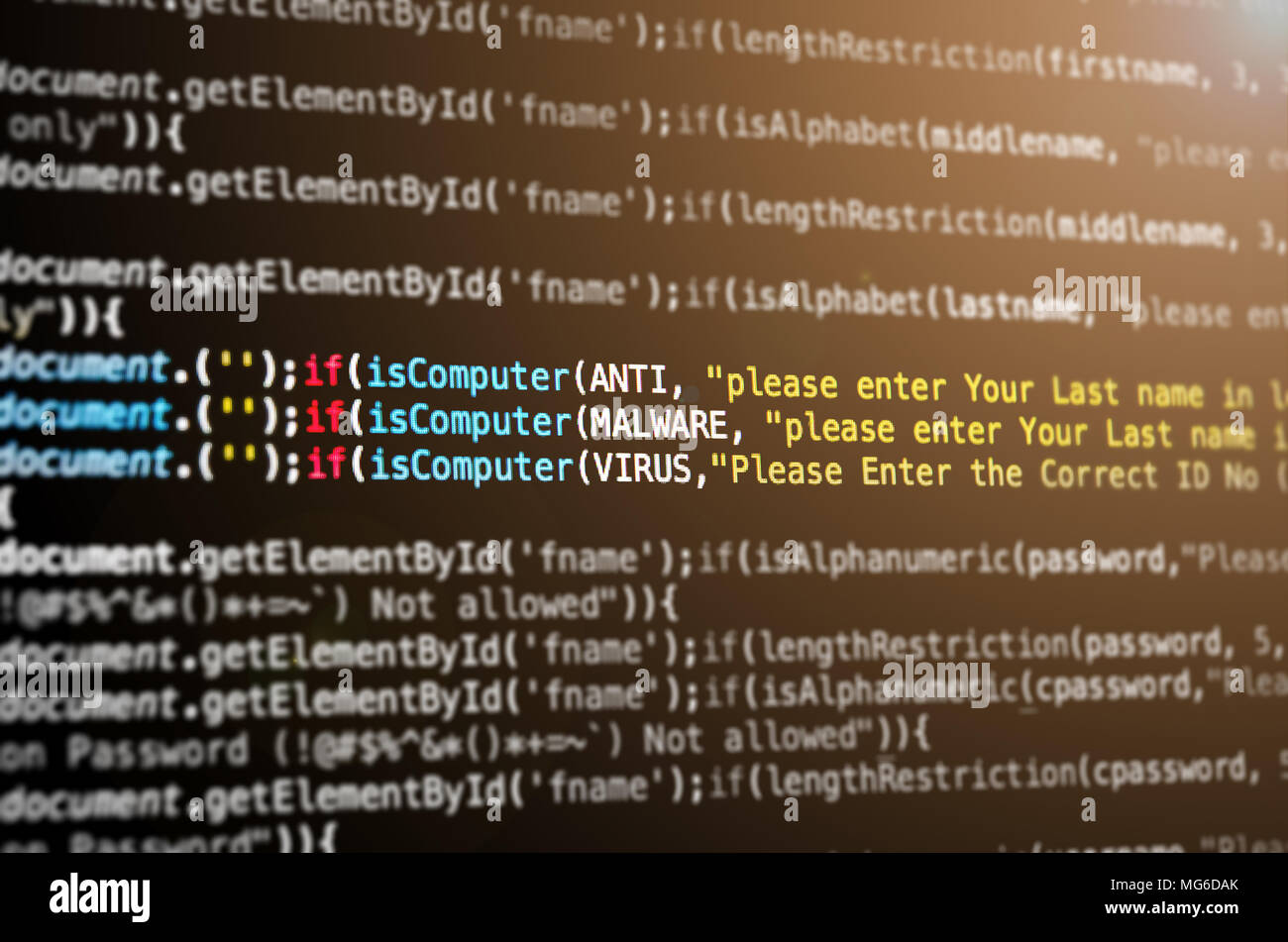 Desktop Source Code And Technology Background, Developer Or Programer With  Coding And Programming, Wallpaper By Computer Language And Source Code,  Computer Virus And Malware Attack. Stock Photo, Picture and Royalty Free  Image.