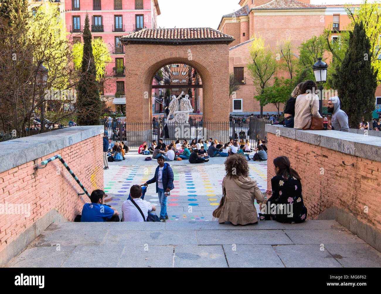 Plaza 2 de Mayo Madrid Stock Photo