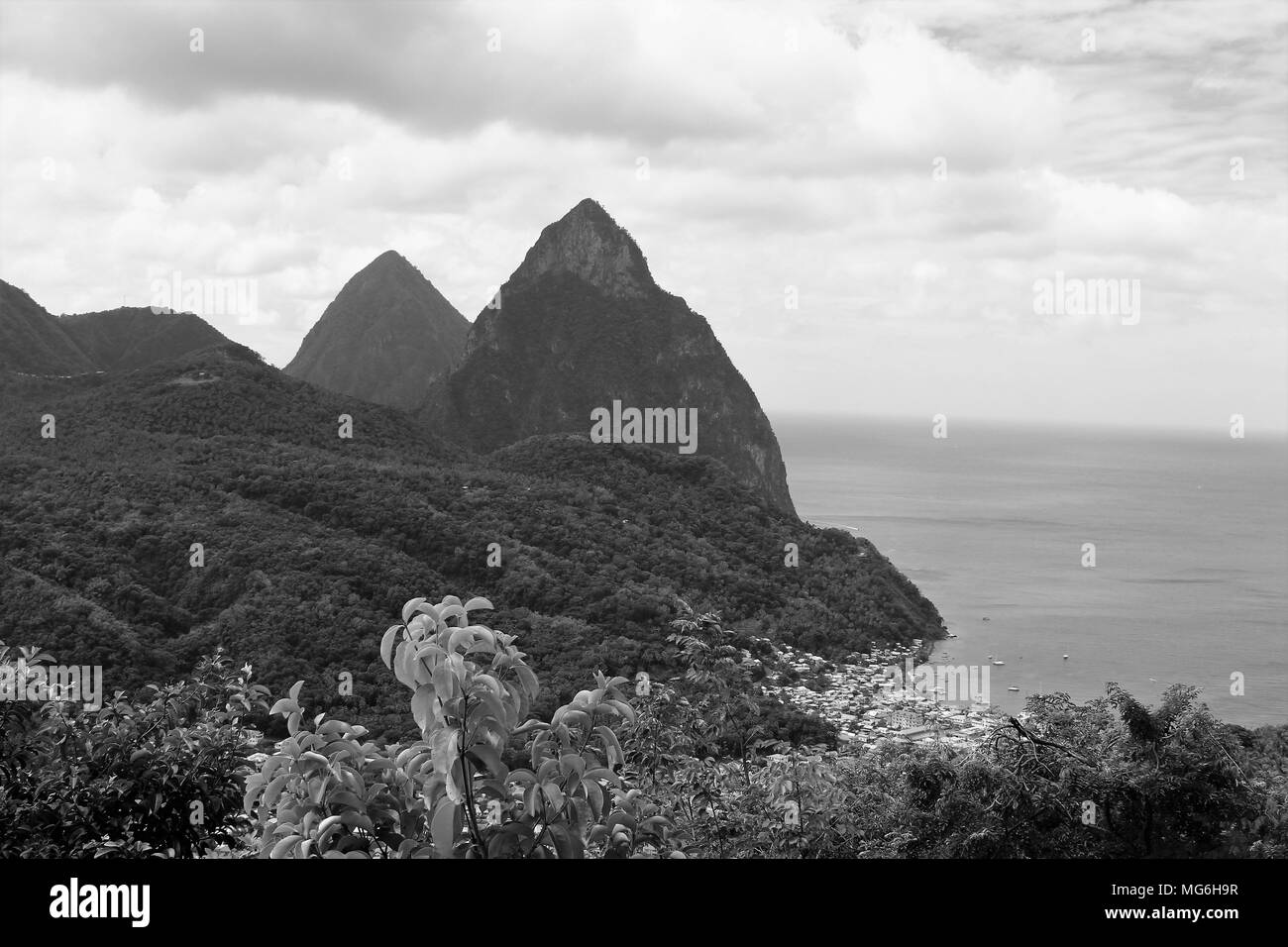 Saint lucia landscape Black and White Stock Photos & Images - Alamy