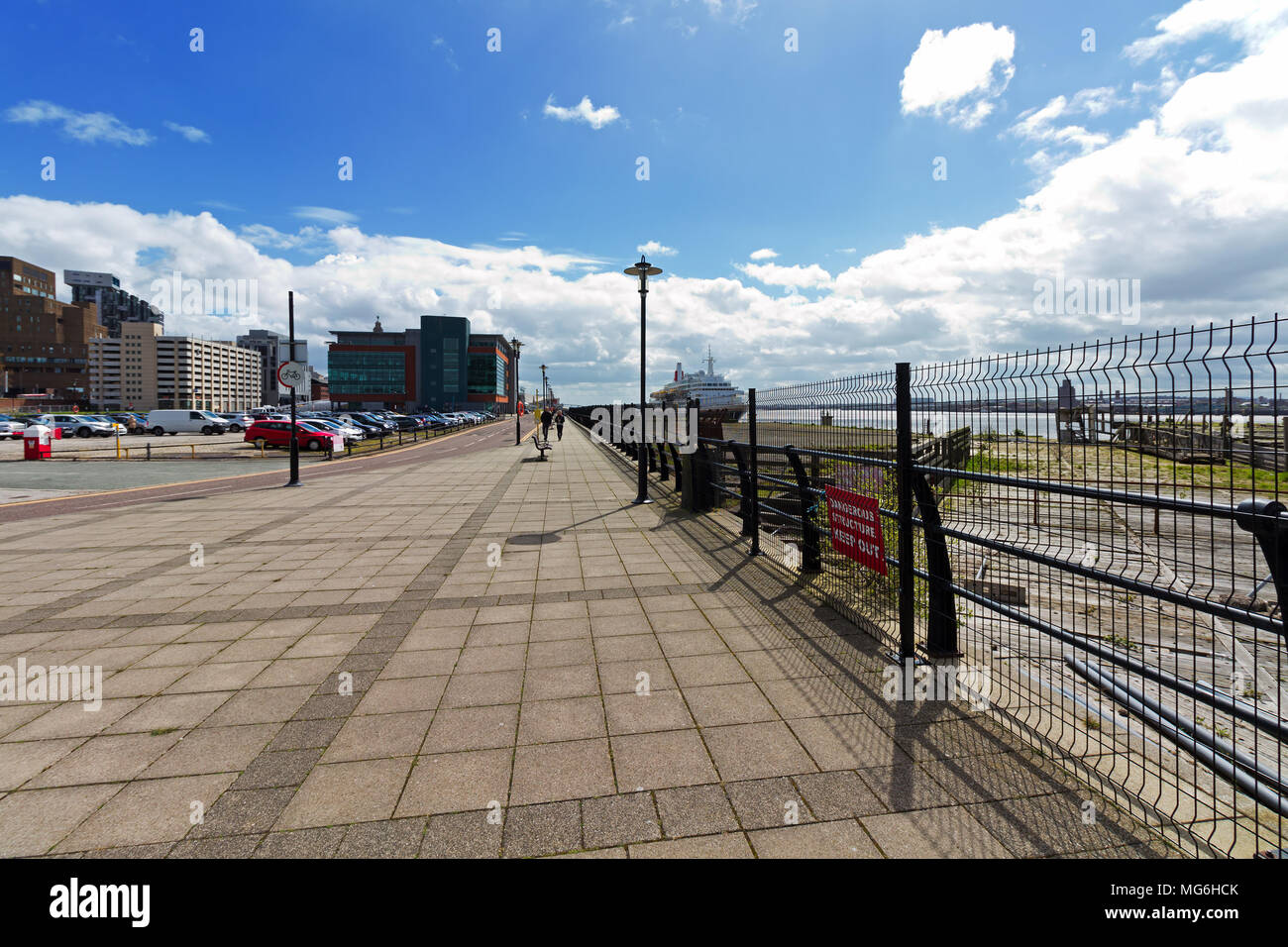 The site on Princes Parade where planning permission has been granted for the new £50m Liverpool Cruise Terminal on Liverpool waterfront. Stock Photo
