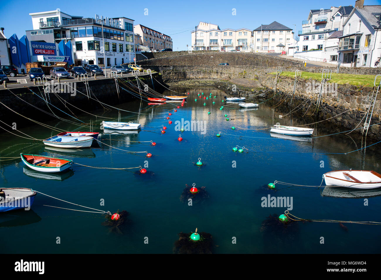 Portrush, Northern Ireland. 27th April 2018. Boats in Portrush Harbour in the sunshine. Credit: Gary Bagshawe/Alamy Live News Stock Photo