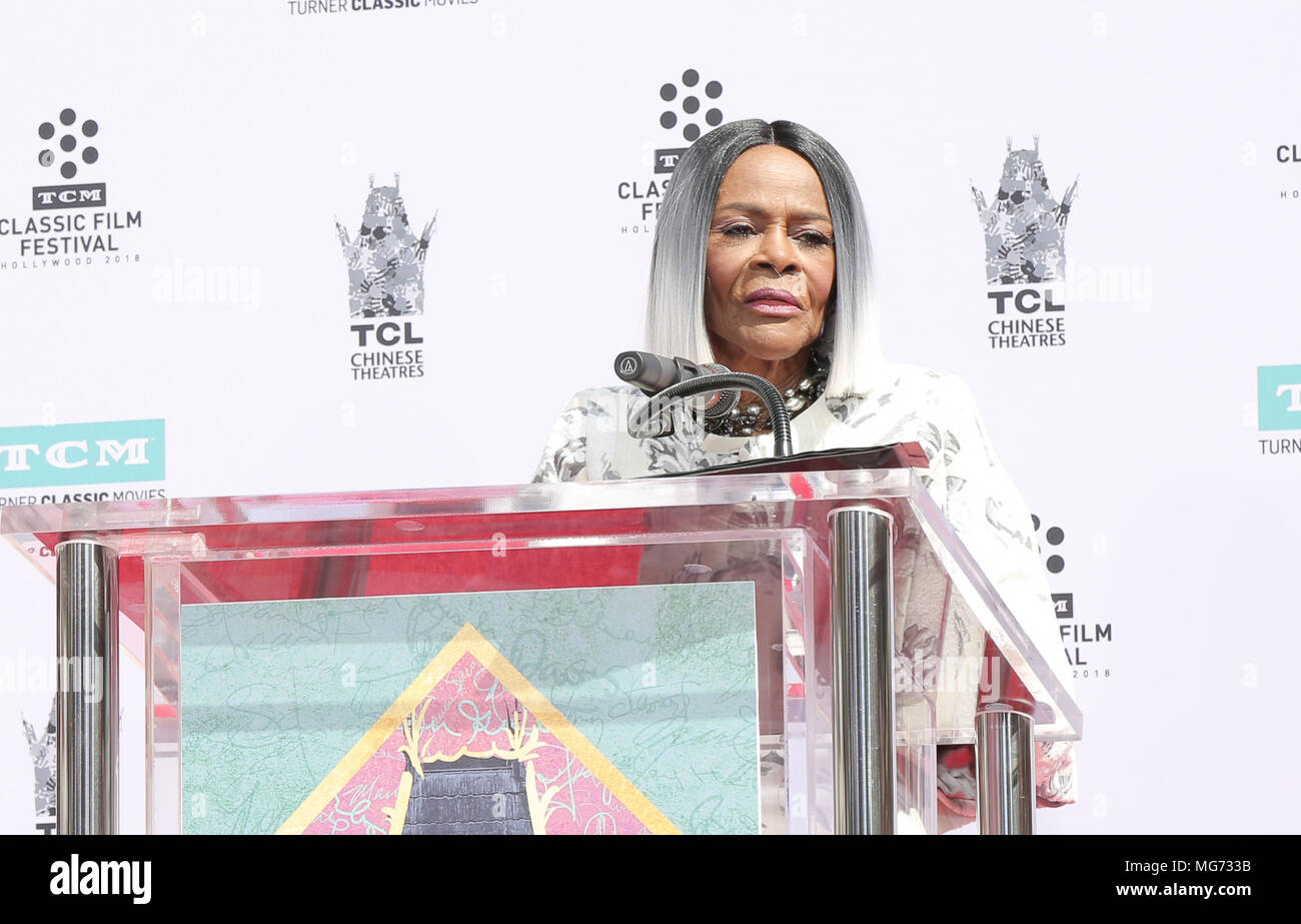 Hollywood, California, 27 April 2018. Cicely Tyson. Hand and Footprint Ceremony honoring Cicely Tyson during the 2018 TCM Classic Film Festival held at TCL Chinese Theatre. Photo Credit: PMA/AdMedia Stock Photo
