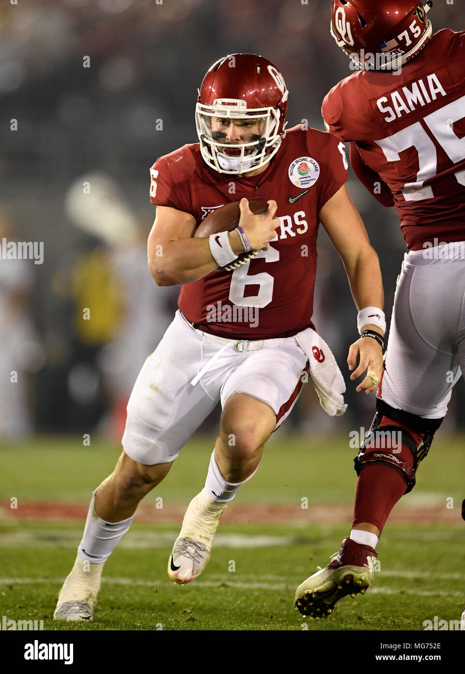 Men's Oklahoma Sooners #6 Baker Mayfield White Player Pictorial