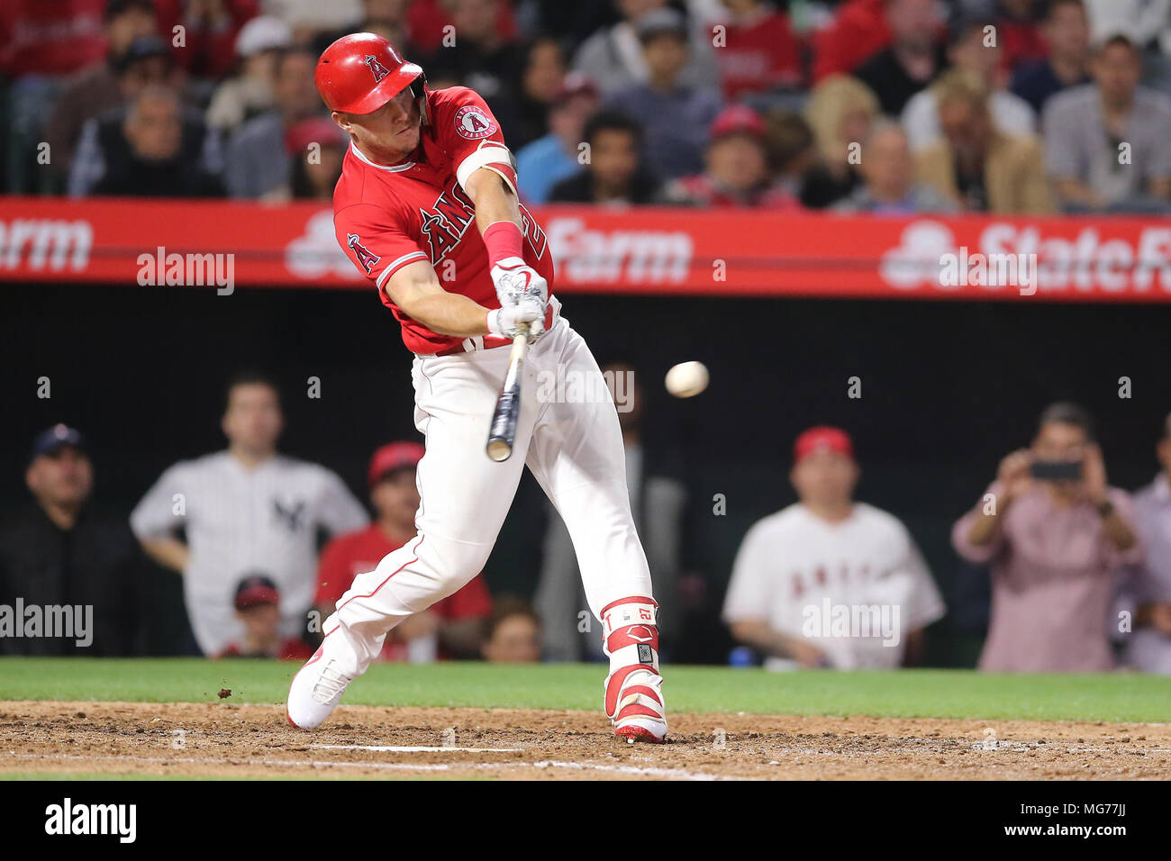 April 27, 2018 Los Angeles Angels center fielder Mike Trout (27