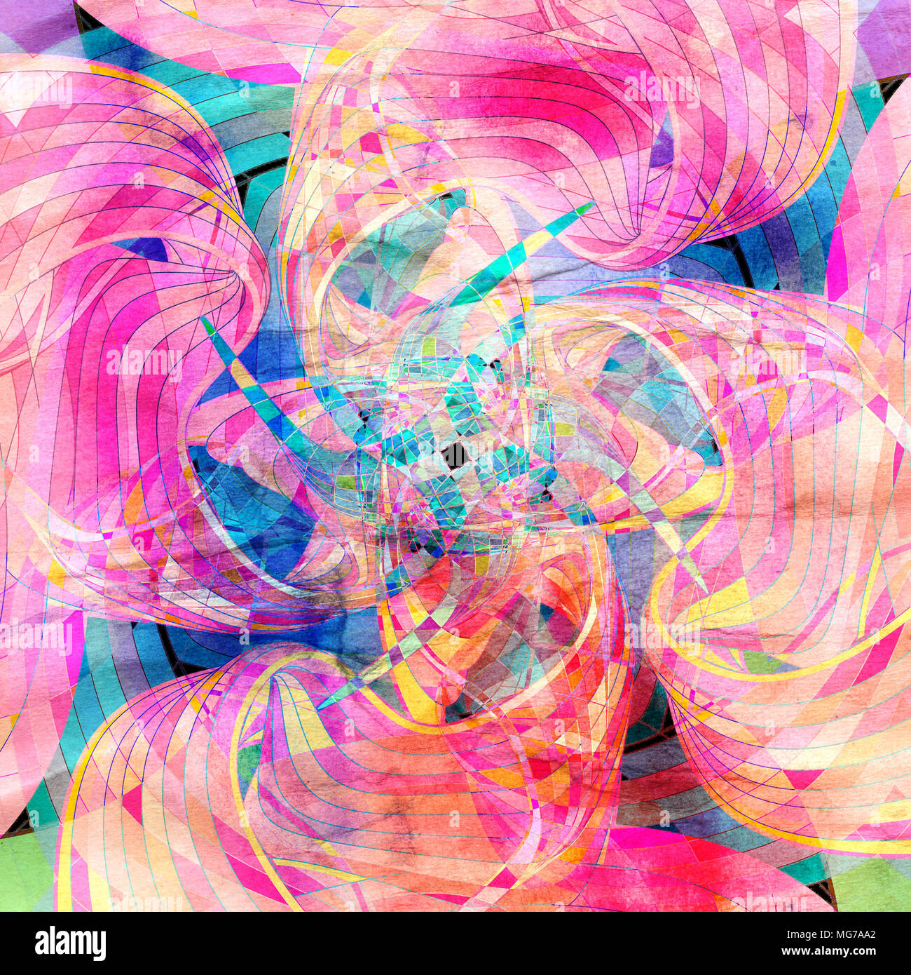 Abstract colored background with wavy elements Stock Photo