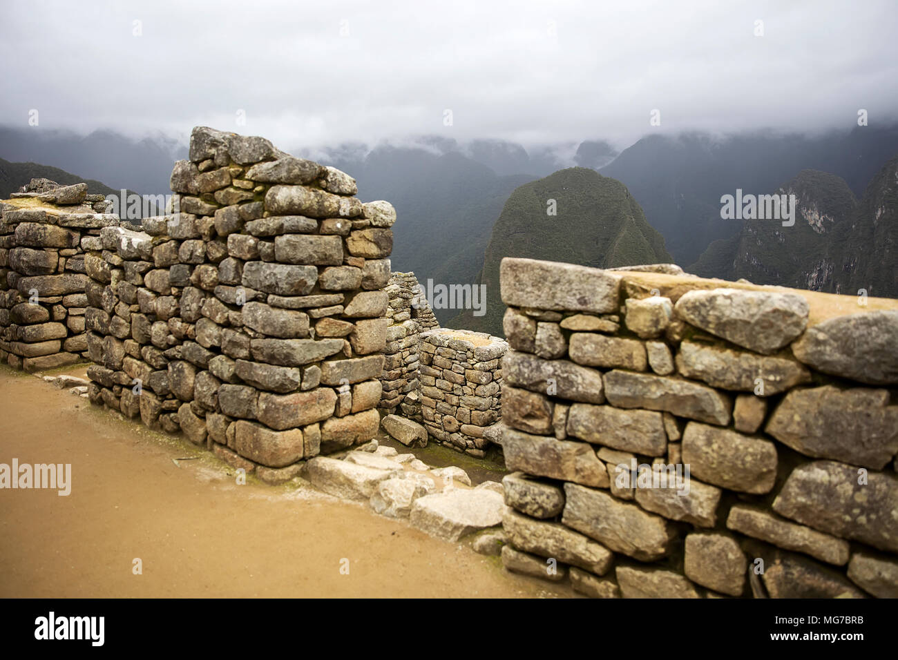 Detail of the Machu Picchu Inca citadel in Peru Stock Photo - Alamy