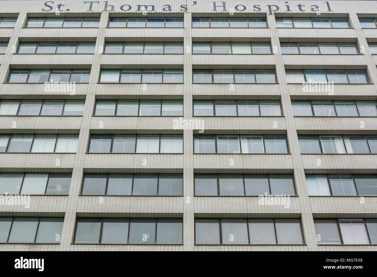 Exterior of St Thomas Hospital, a large NHS teaching hospital by ...