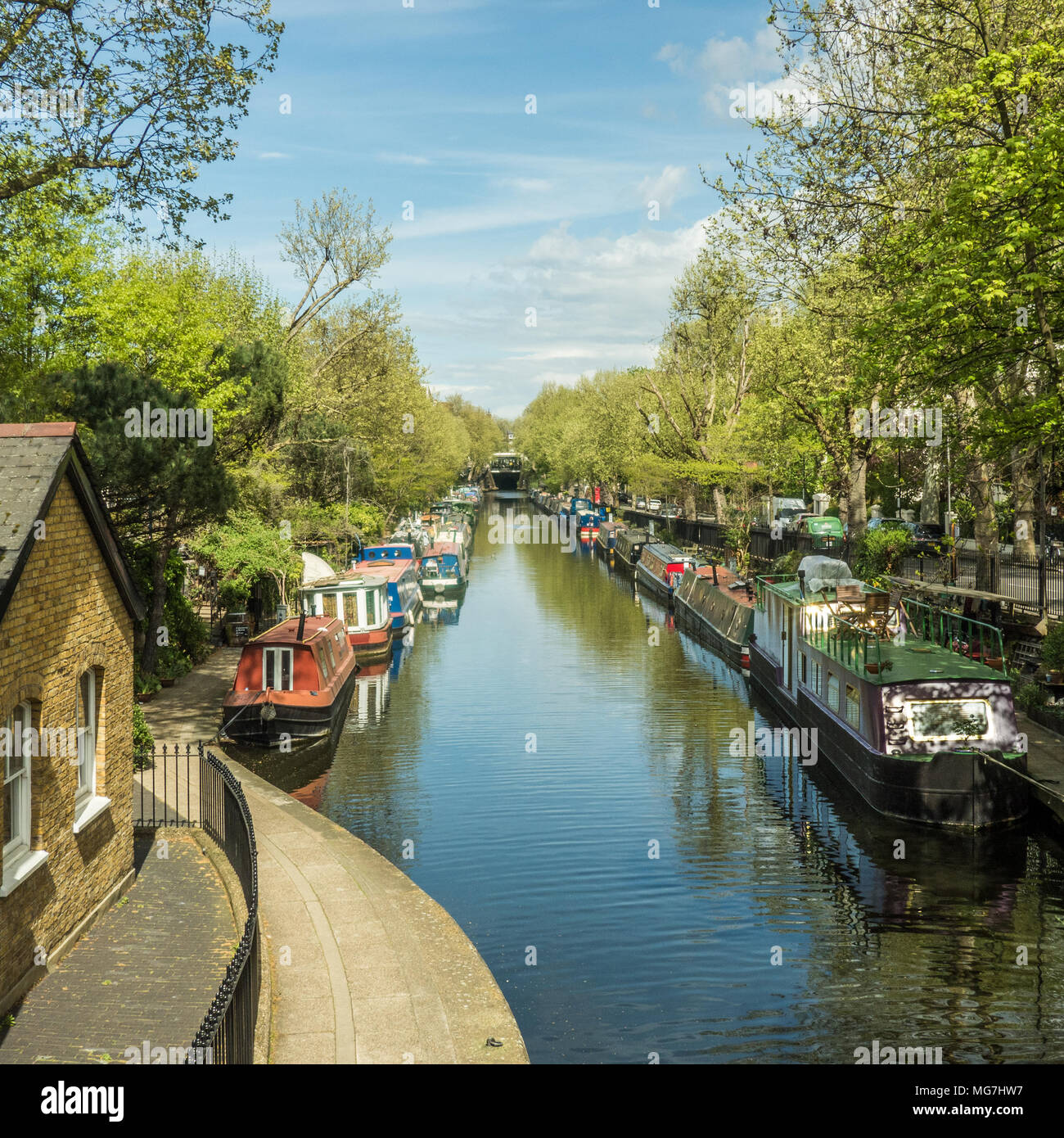 'Little Venice' Canal Scene, London Stock Photo
