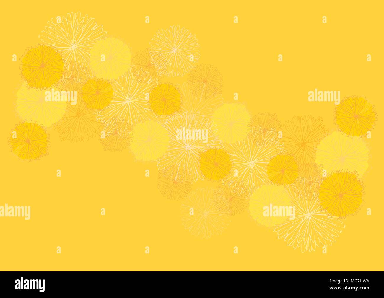 Abstract pattern with dandelions, suitable as a greeting card or postcard - vector Stock Vector