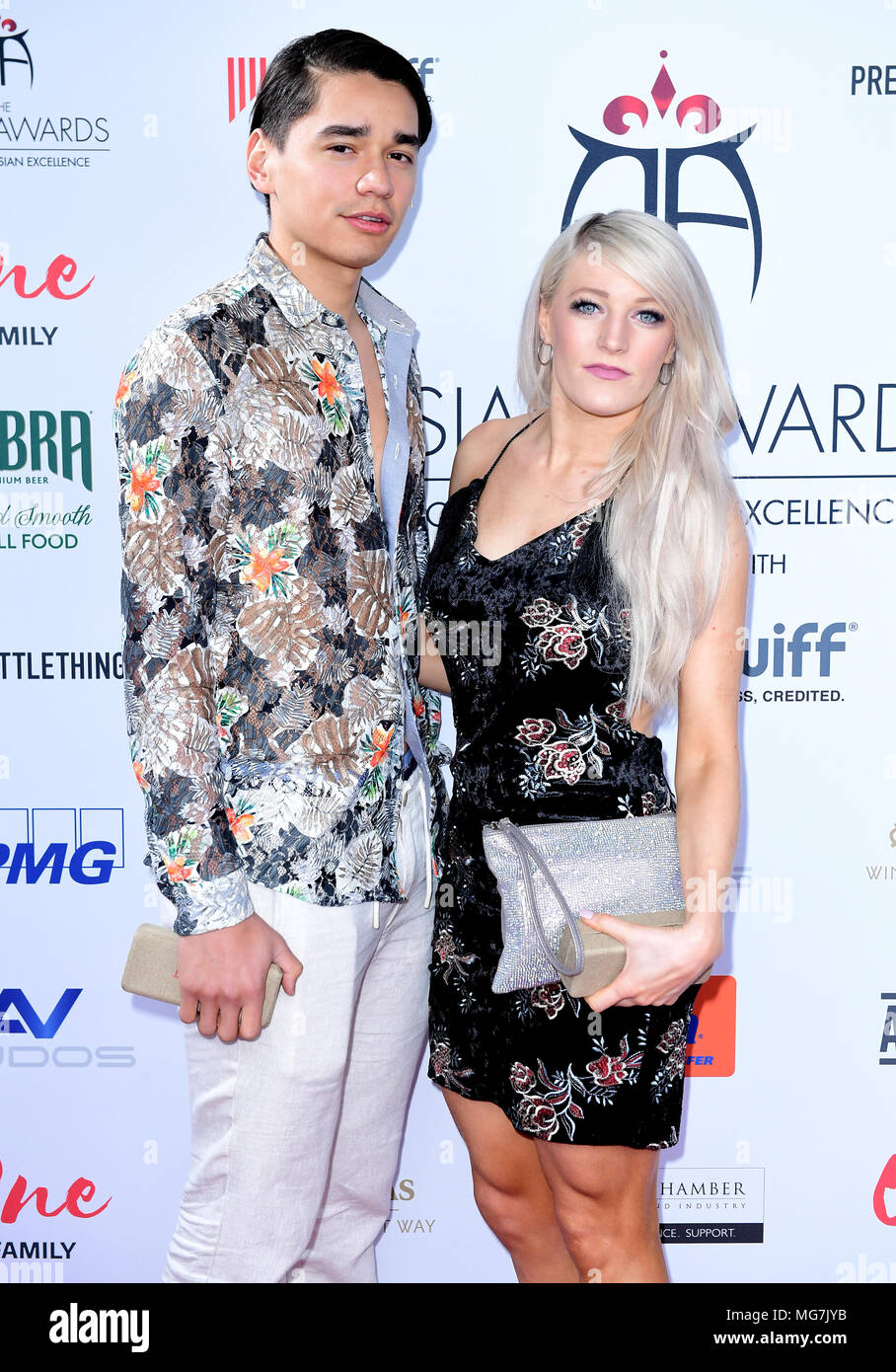 Elise Christie (right) and Shaolin Liu attending the 8th Annual Asian