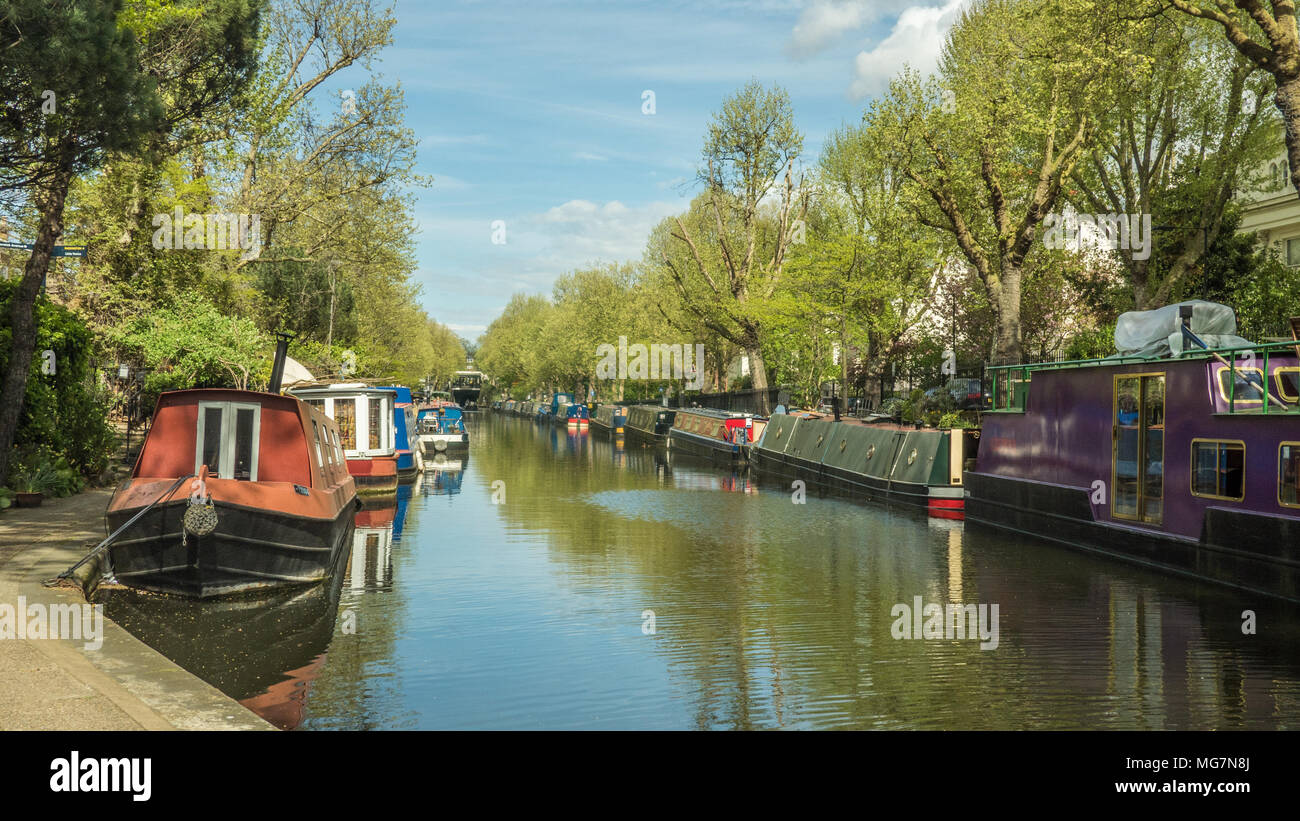 'Little Venice' Canal Scene, London Stock Photo