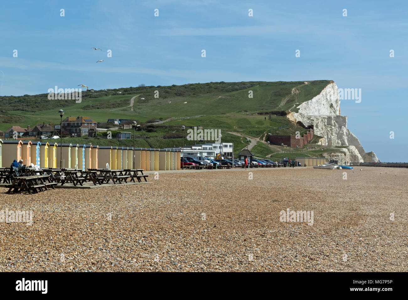Seaford Head marking the start of the Seven Sisters on the South Downs Stock Photo