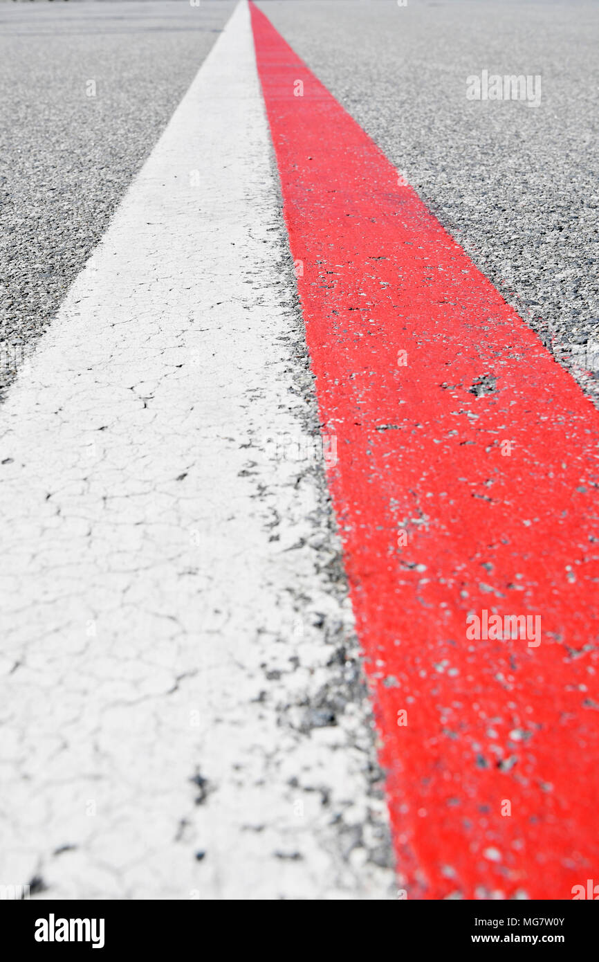 Red white start line in road hires stock photography and images Alamy