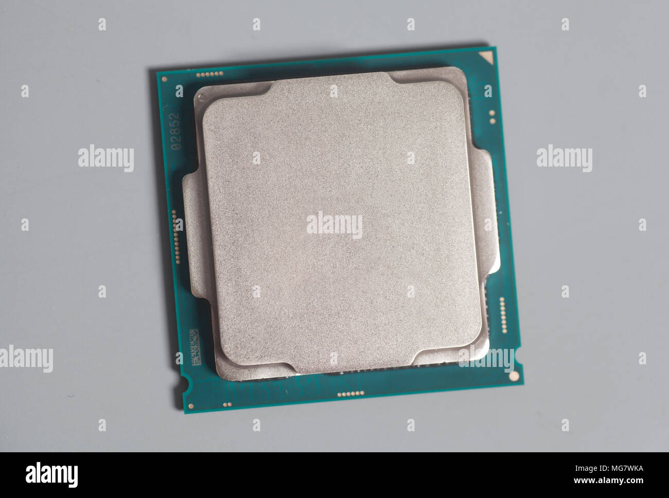 Central processing unit CPU microchip processor on gray background ...