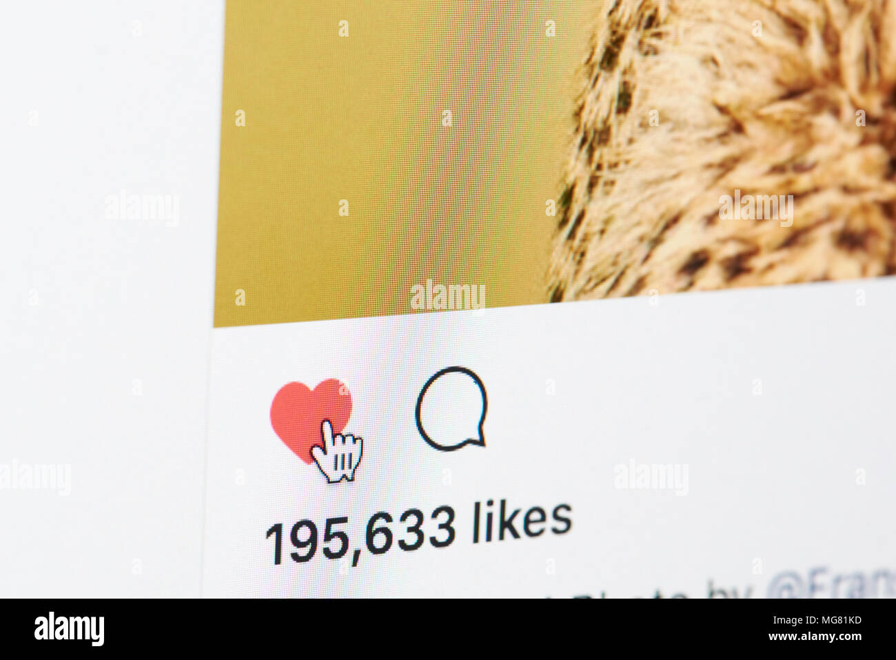 Instagram like button hi-res stock photography and images - Alamy