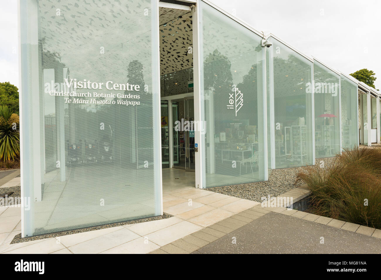 The visitor center at the Christchurch Botanic Gardens, Christchurch, Canterbury, South Island, New Zealand Stock Photo