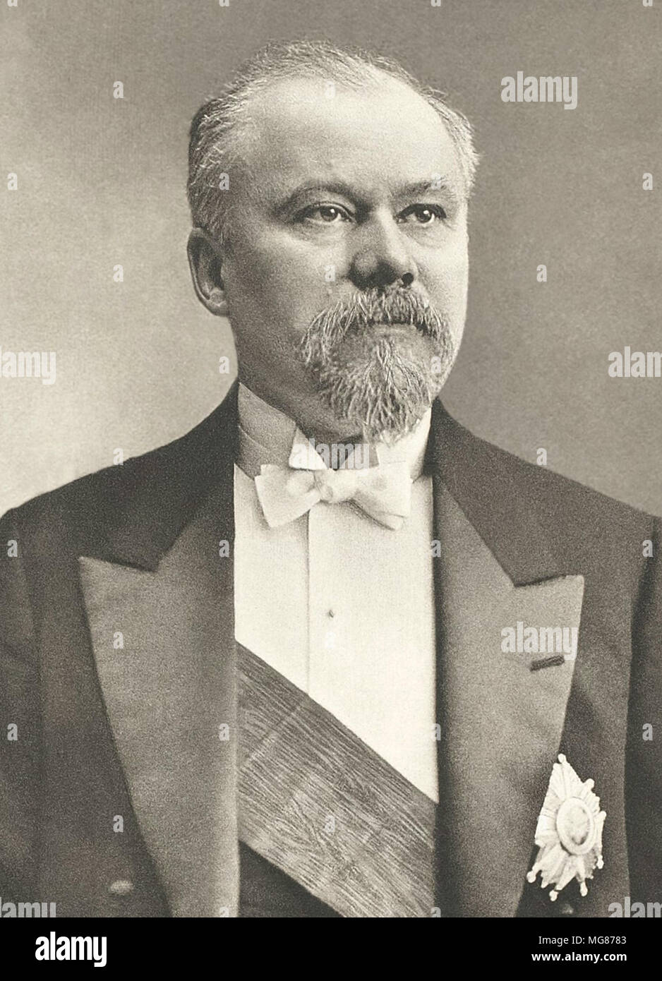 Raymond Poincaré (1860-1934), president of the French Republic (1913-1920) Raymond Nicolas Landry Poincaré (1860 – 1934) French statesman who served three times as 58th Prime Minister of France, and as President of France from 1913 to 1920. Stock Photo