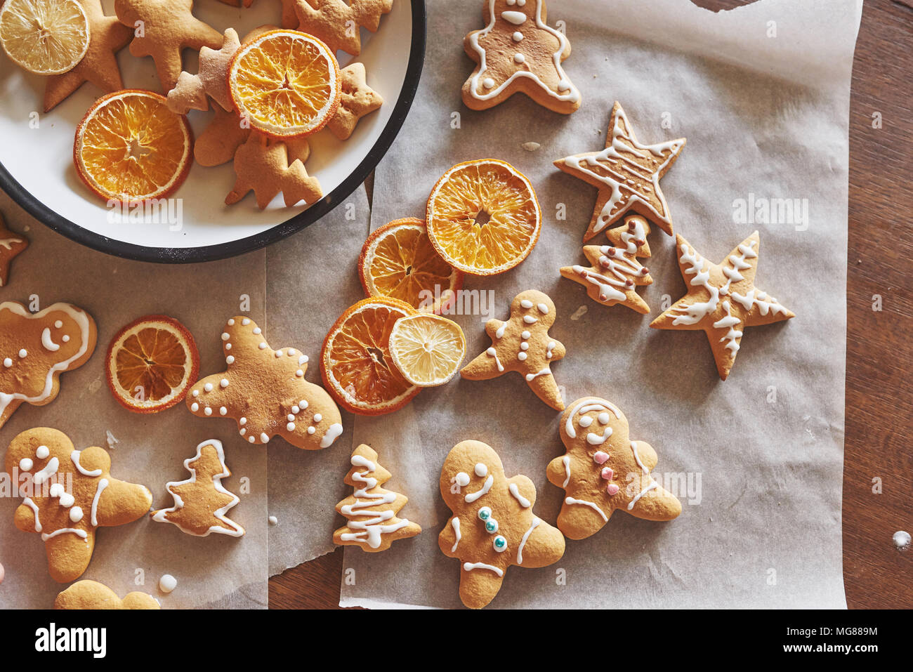 Christmas honey biscuits with orange Stock Photo Alamy