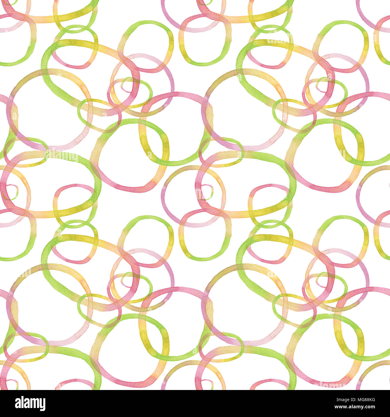 Circle acrylic and watercolor painted background. Seamless pattern ...