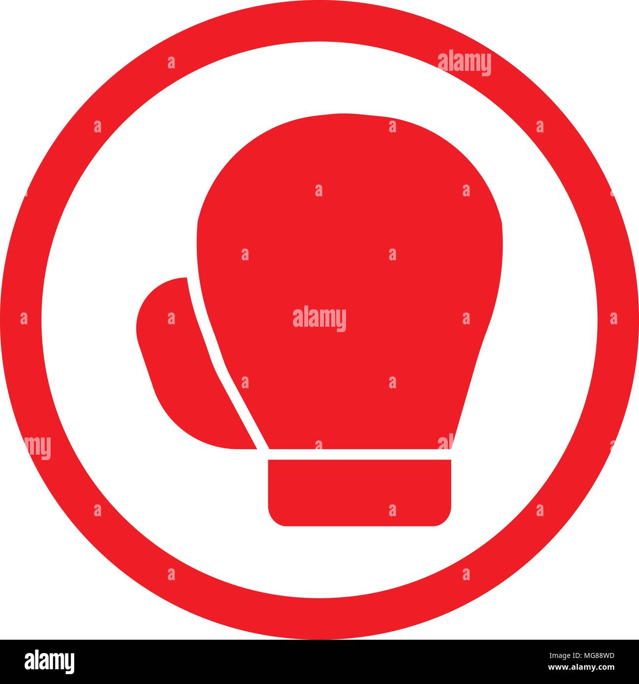Boxing glove vector icon, isolated on white background Stock Vector